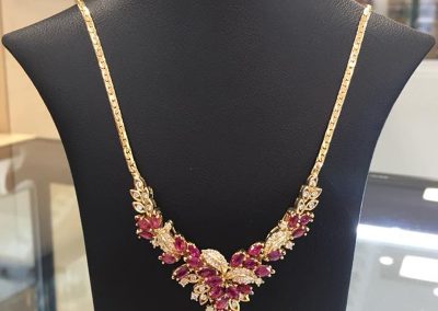 Ruby Necklace with Diamonds