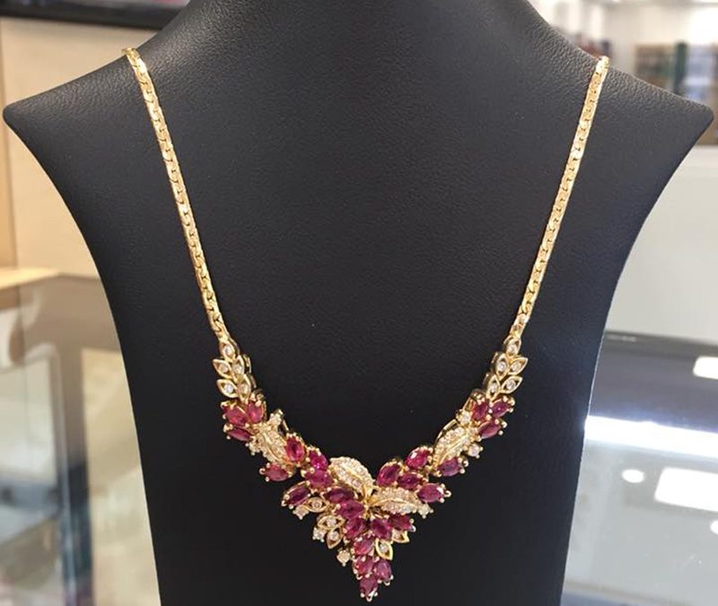 Ruby Necklace with Diamonds