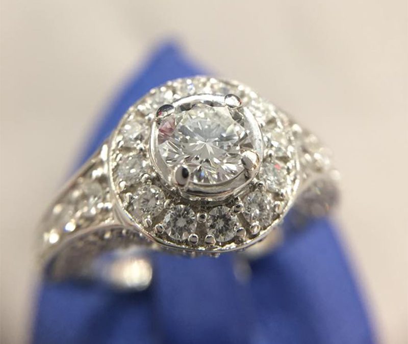 White Gold Diamond Halo Ring